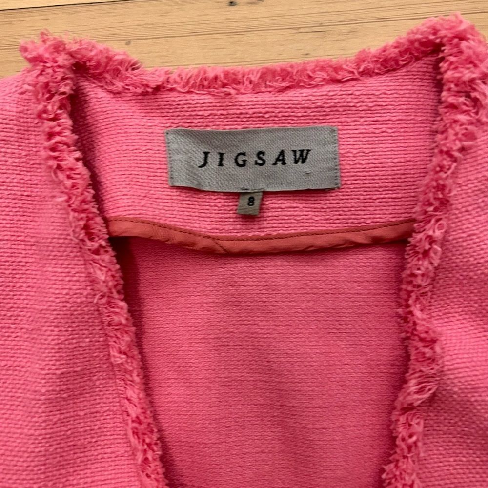 Jigsaw Fringe Edge Open Jacket. Size 8. - image 4
